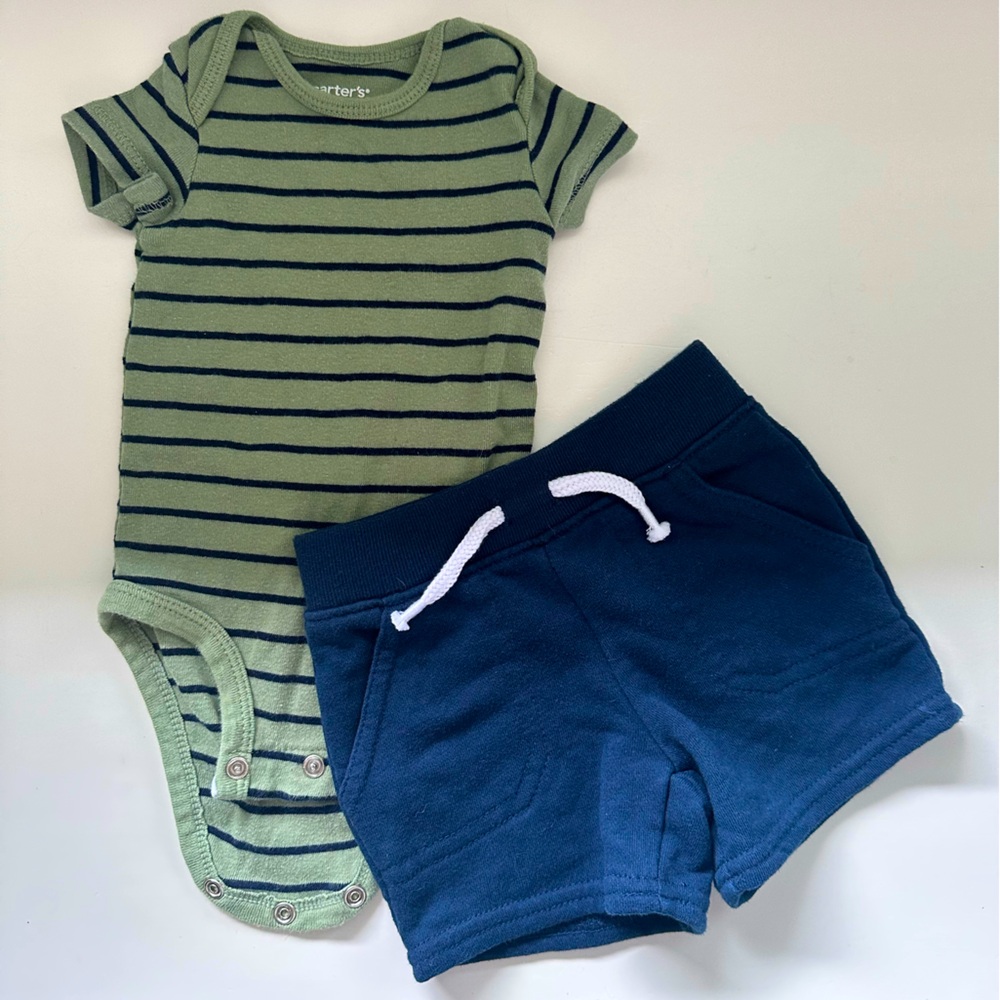 Carters onesie and Granimals shorts 3 months
